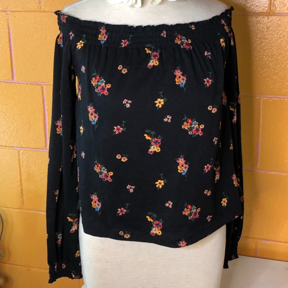 Floral Off the Shoulder Long-Sleeve